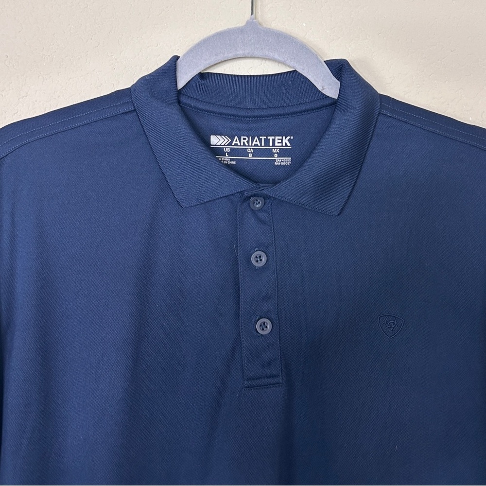ARIAT TEK Men’s Polo | Size M | Navy - Picture 4 of 4